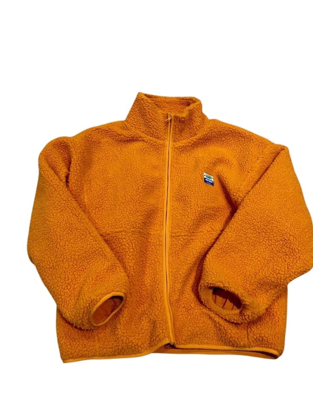 American vintage HokTown Orange Sherpa Zip-Up Fleece Jacket